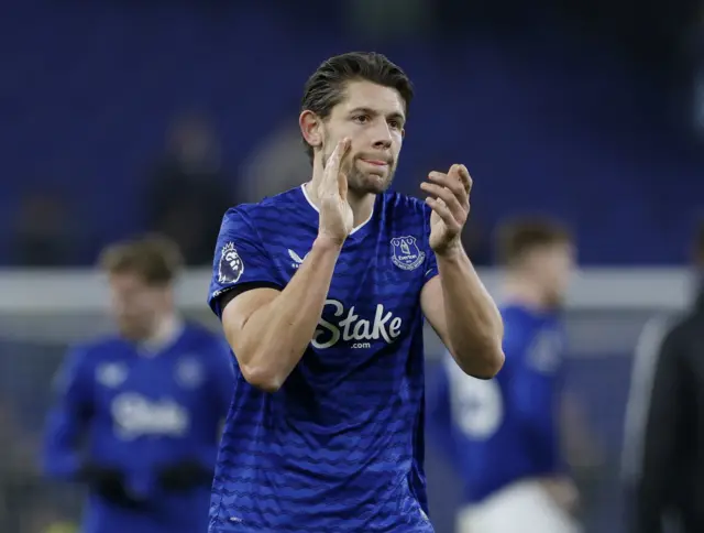 Tarkowski claps the fans at full time