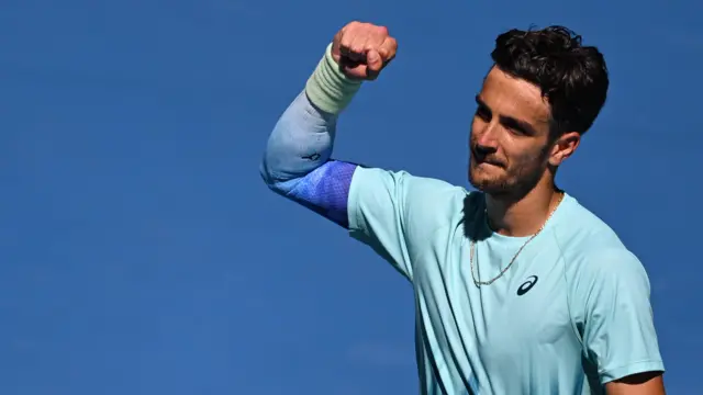 Lorenzo Musetti celebrates