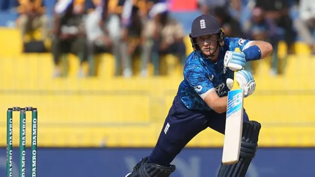 Joe Root of England playing a shot