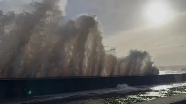 Stormy seafront in Paignton