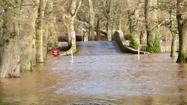 Flooding at Powderham Castle