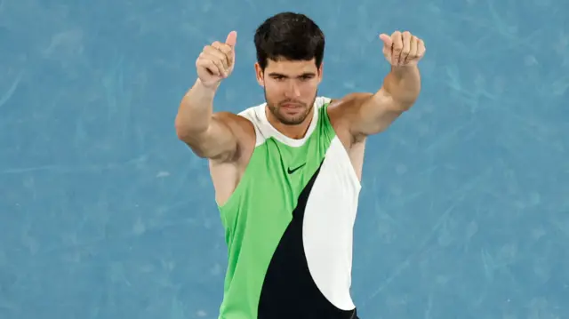 Carlos Alcaraz celebrates