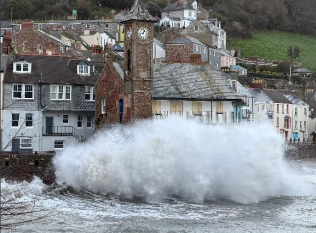 Stormy seas in Torpoint.