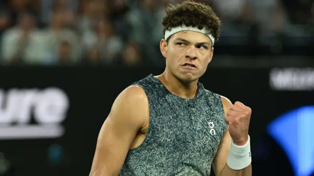 Ben Shelton celebrates