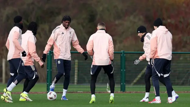 Tammy Abraham in his first Aston Villa training session since returning to the club