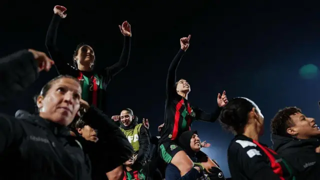 AS FAR Rabat players celebrate