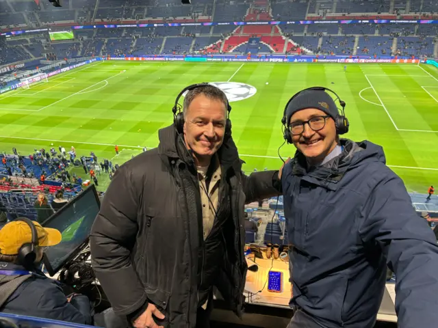 Chris Sutton and John Murray at the Parc Des Princes