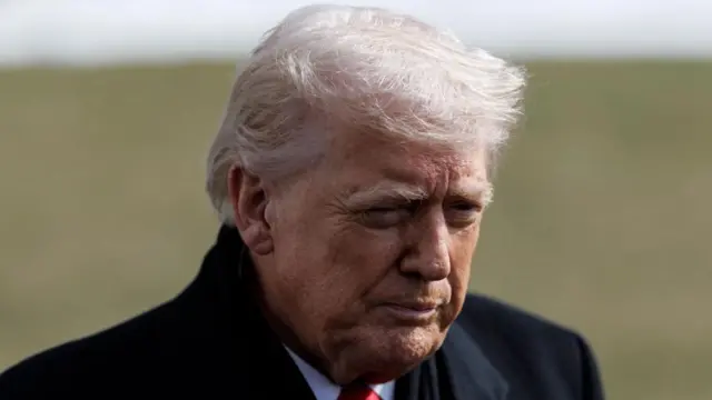 A file photo of Trump walking