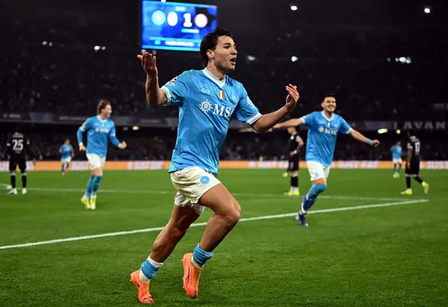 Antonio Vergara of SSC Napoli celebrates scoring his team's first goal