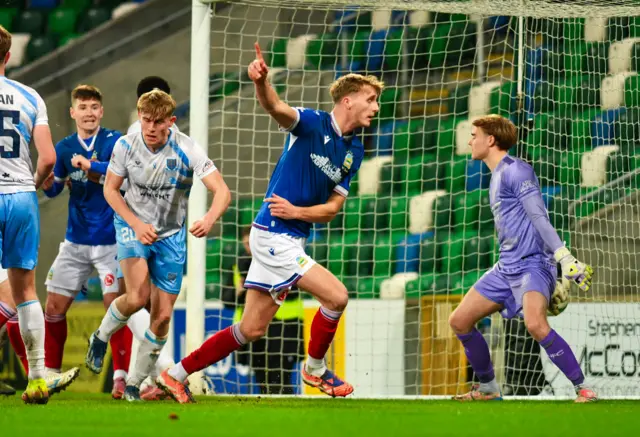 Isaac Baird celebrates