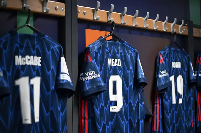 A picture of Arsenal shirts
