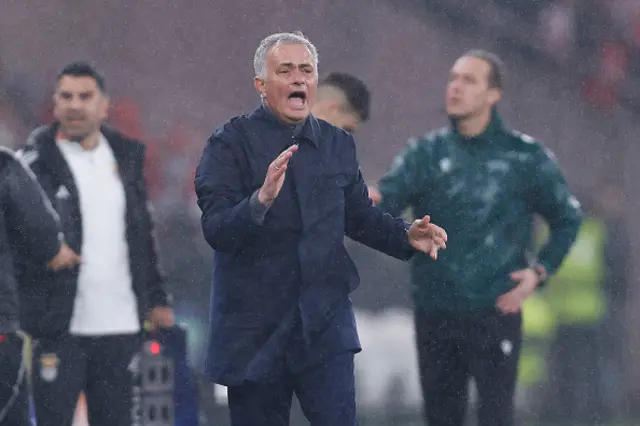 Jose Mourinho looks on