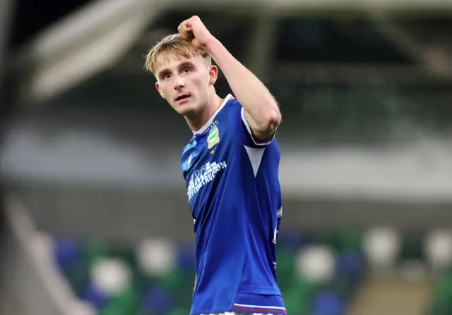 Isaac Baird celebrates