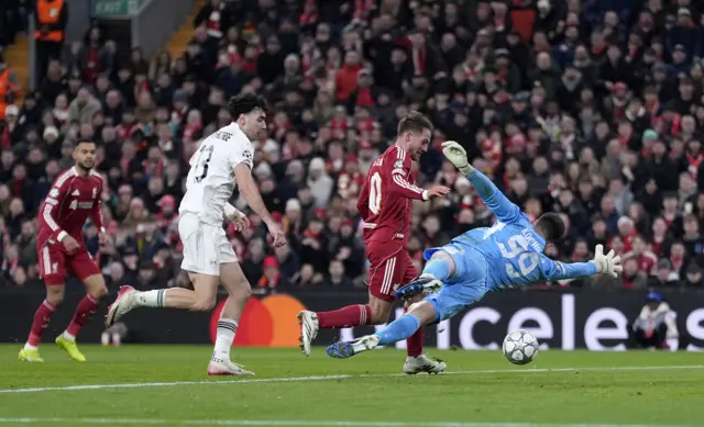 Liverpool's Alexis Mac Allister scores their side's fifth goal of the game