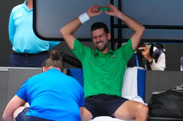 Novak Djokovic treated for blisters