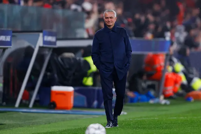 Jose Mourinho looks on