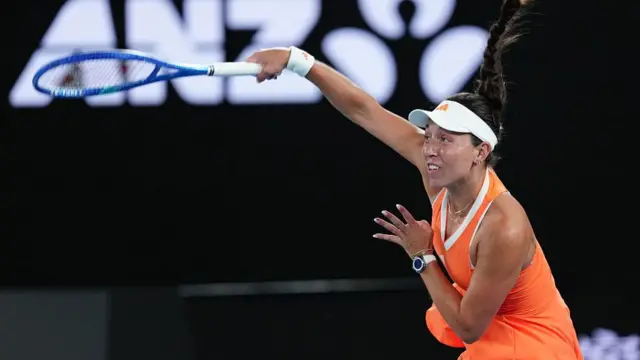 Jessica Pegula hits a serve