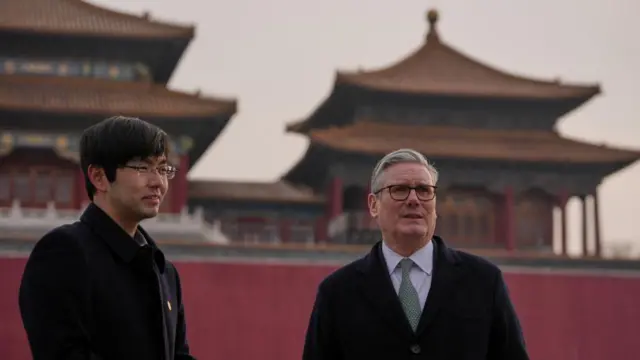A photo of Prime Minister Keir Starmer being given a tour of the Forbidden City in Beijing