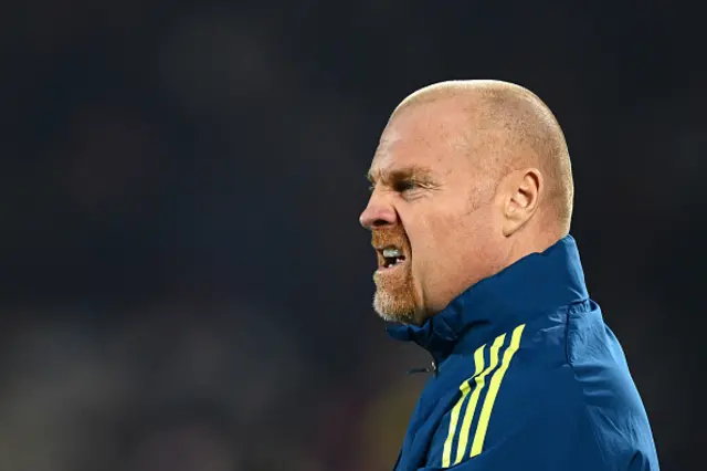Sean Dyche, Manager of Nottingham Forest, reacts