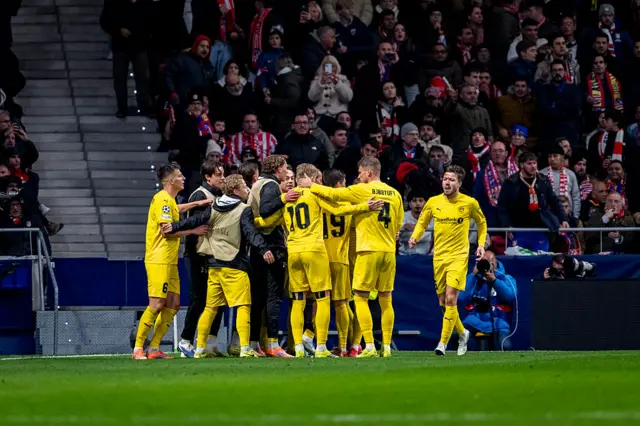 Players of FK Bodo/Glimt celebrate a goal