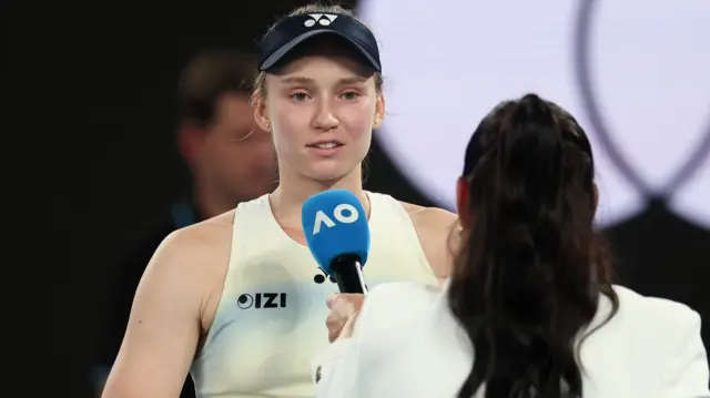 Elena Rybakina interviewed after her semi-final win
