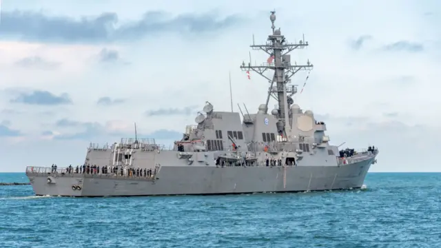 The guided-missile destroyed USS Delbert D Black (file pic)