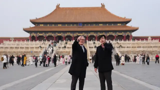 Prime Minister Sir Keir Starmer (left) during a tour of the Forbidden City in Beijing