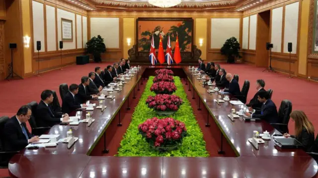 The two delegations held a meeting at Beijing's Great Hall of the People