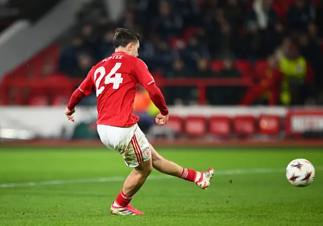James McAtee of Nottingham Forest scores h
