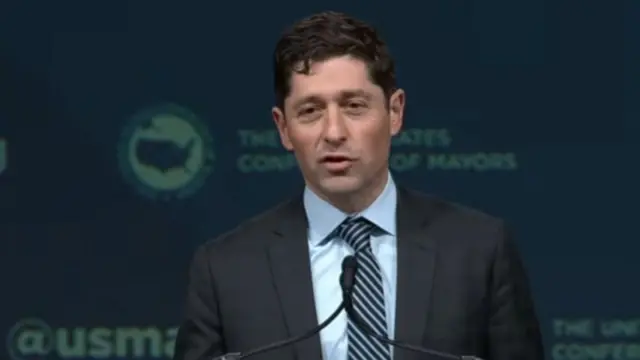 Jacob Frey mid speech