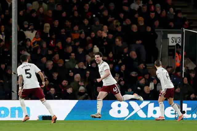 Declan Rice of Arsenal celebrates