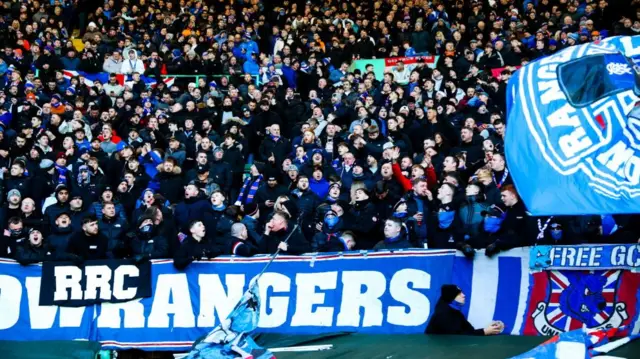 Rangers fans at Celtic Park
