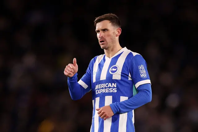 Pascal Gross of Brighton & Hove Albion gestures
