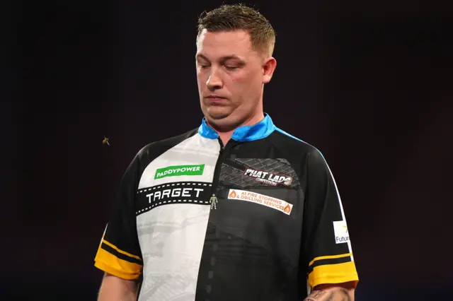 Chris Dobey disturbed by a wasp