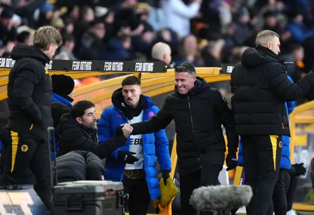 Wolverhampton Wanderers manager Rob Edwards reacts at half-time
