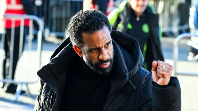 Celtic manager Wilfried Nancy arrives at Parkhead