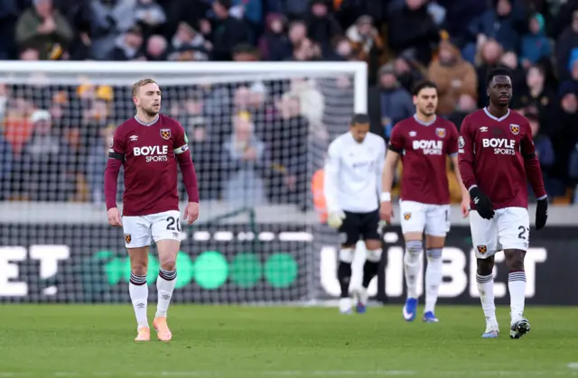 West Ham United's Jarrod Bowen and Soungoutou Magassa look dejected