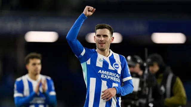 Pascal Gross punches the air at full time