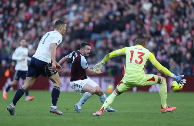 Aston Villa's John McGinn scores their third goal