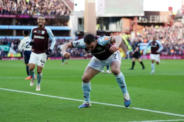 Aston Villa's John McGinn celebrates scoring their side's second goal