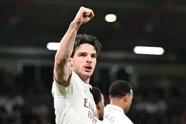 Declan Rice of Arsenal celebrates