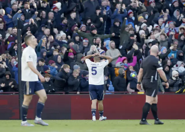 Nottingham Forest's Murillo (centre) reacts after his sides conceded a third goal