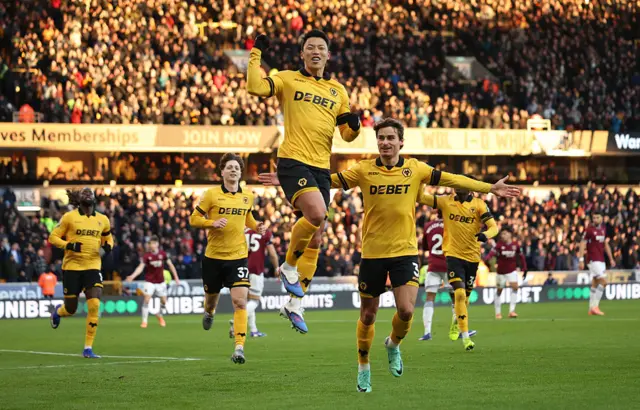 Wolverhampton Wanderers' Hwang Hee-chan scores their second goal from the penalty spot