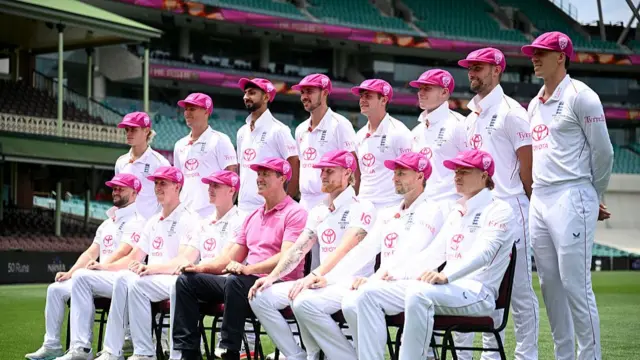 Glenn McGrath with the England team
