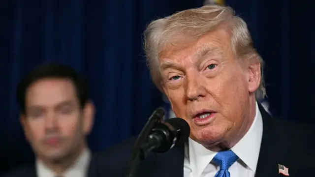 Donald Trump speaking at press conference