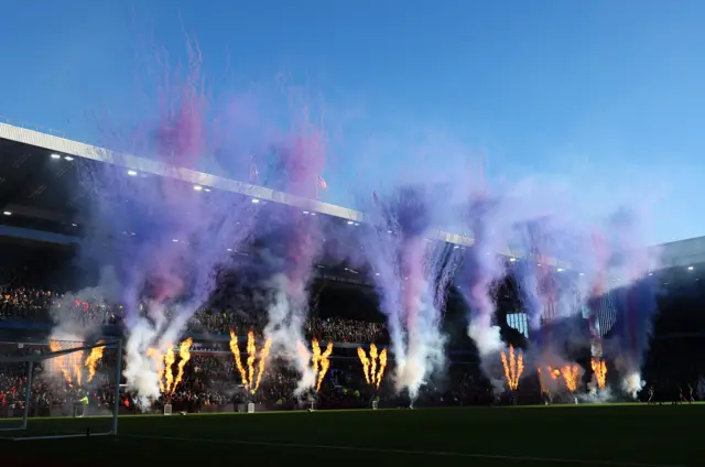 Aston Villa before the match