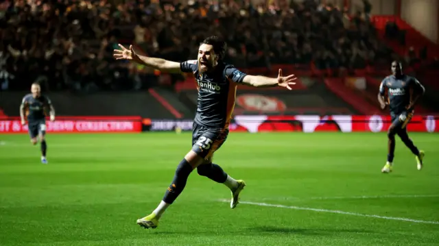 Derby County's Ben Brereton Diaz celebrates