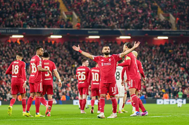 Mohamed Salah of Liverpool celebrates