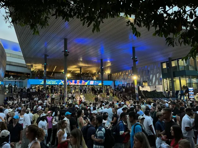 Crowd outside Rod Laver Arena