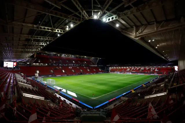 A general view of Ashton Gate Stadium ahead of kick off